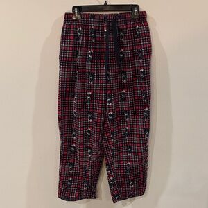 Varsity Sleepwear Red/Black Plaid Dog Print Pajama Pants Men's M